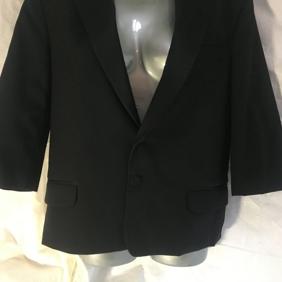 Joseph & Feiss Boys Black Formal Tuxedo Blazer Suit Jacket Size 12 Short Sleeve - Picture 3 of 11